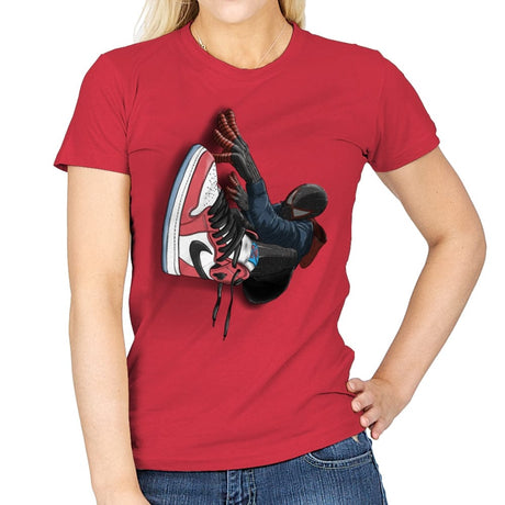 Spider-Man Sneakers - Womens T-Shirts RIPT Apparel Small / Red