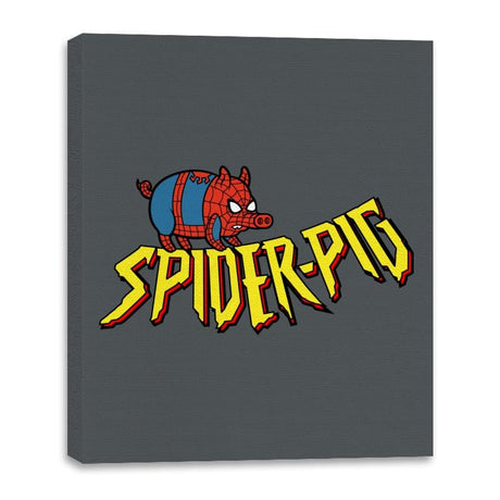 Spider-Pig, Spider-Pig - Canvas Wraps Canvas Wraps RIPT Apparel 16x20 / Charcoal