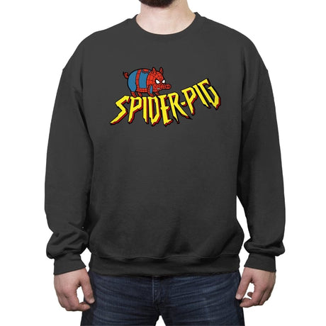 Spider-Pig, Spider-Pig - Crew Neck Sweatshirt Crew Neck Sweatshirt RIPT Apparel Small / Charcoal