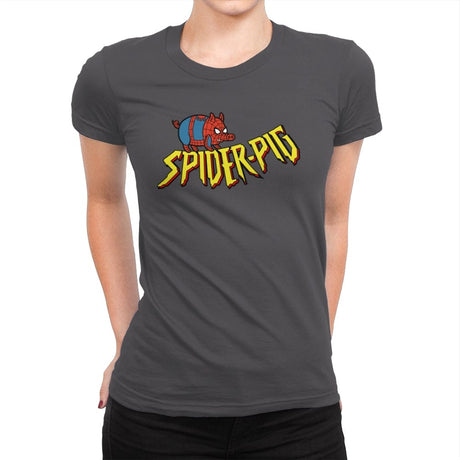 Spider-Pig, Spider-Pig - Womens Premium T-Shirts RIPT Apparel Small / Heavy Metal