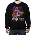 Spider Punk - Crew Neck Sweatshirt Crew Neck Sweatshirt RIPT Apparel Small / Black