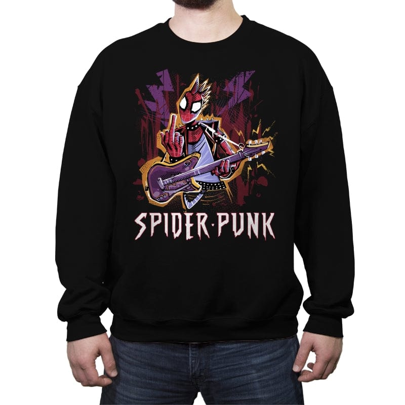 Spider Punk - Crew Neck Sweatshirt Crew Neck Sweatshirt RIPT Apparel Small / Black
