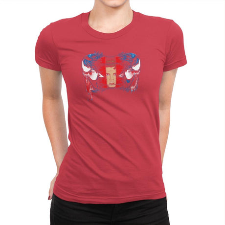 Spiders and Symbiotes Exclusive - Womens Premium T-Shirts RIPT Apparel Small / Red