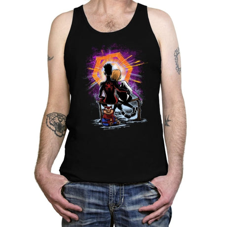 Spiders Gazing at the Moon - Tanktop Tanktop RIPT Apparel X-Small / Black