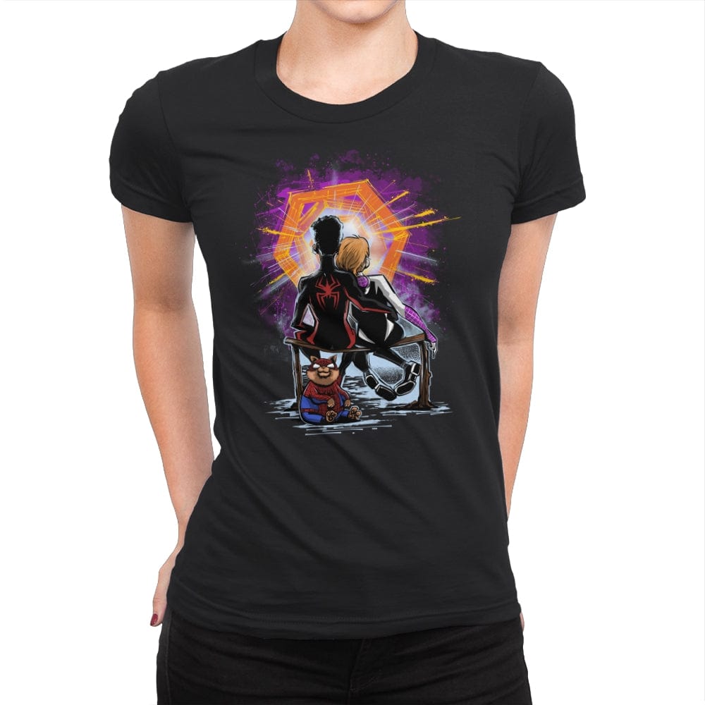 Spiders Gazing at the Moon - Womens Premium T-Shirts RIPT Apparel Small / Black