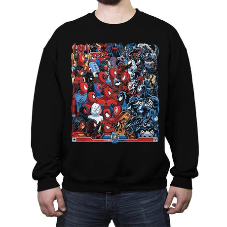 Spides VS Symbs - Best Seller - Crew Neck Sweatshirt Crew Neck Sweatshirt RIPT Apparel Small / Black