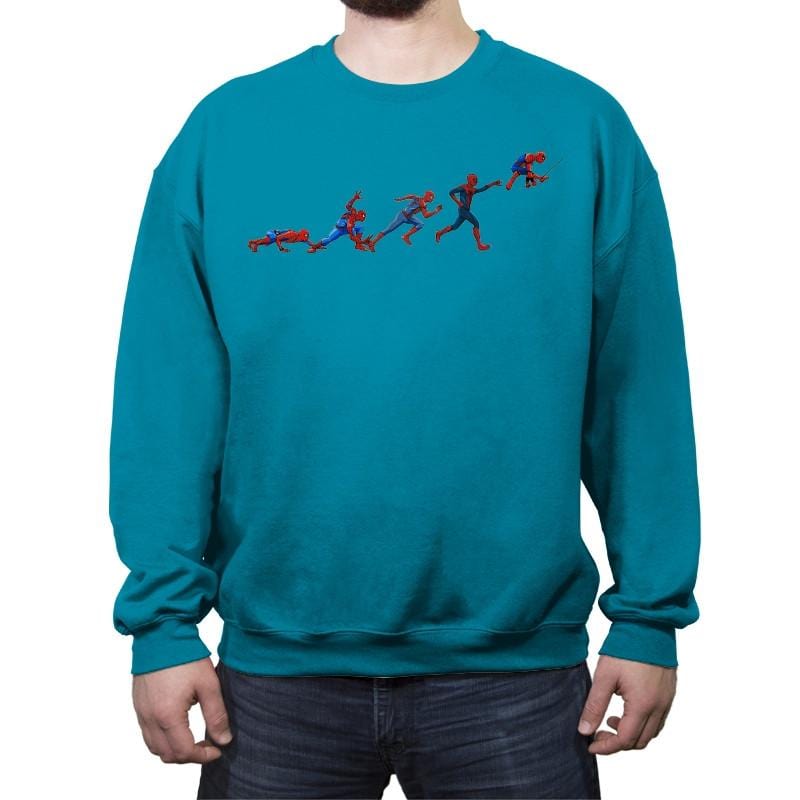Spidey Evolution - Crew Neck Sweatshirt Crew Neck Sweatshirt RIPT Apparel