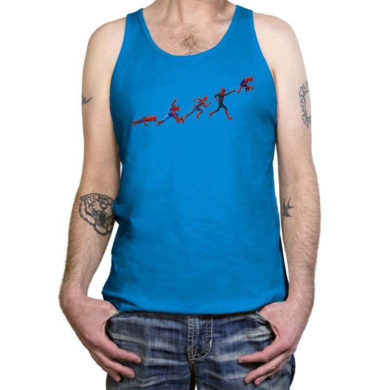 Spidey Evolution - Tanktop Tanktop RIPT Apparel X-Small / Neon Blue