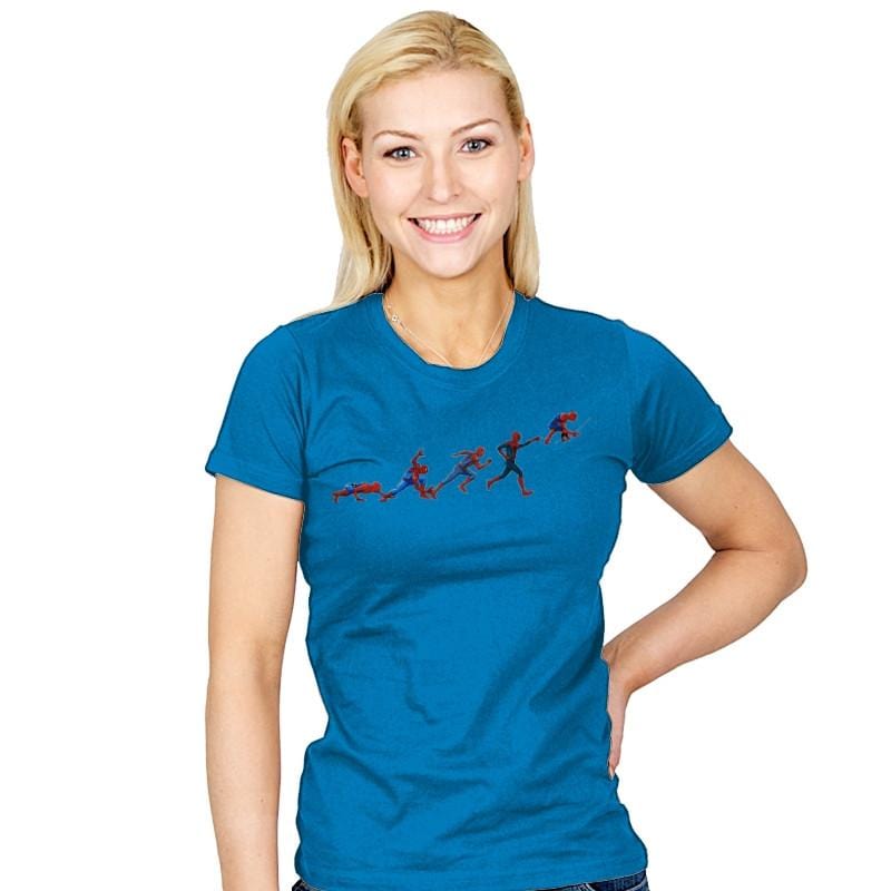 Spidey Evolution - Womens T-Shirts RIPT Apparel Small / Turquoise