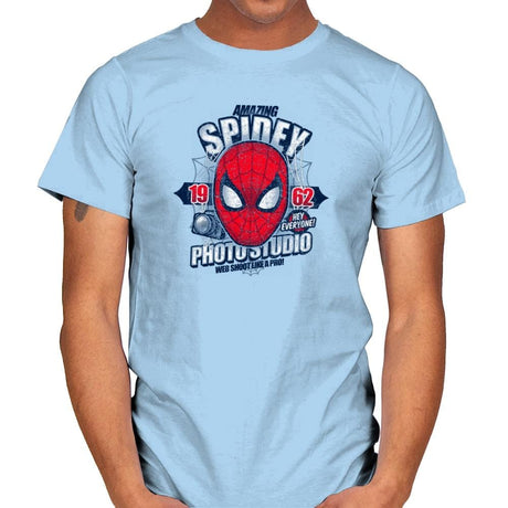 Spidey Photo Studio Exclusive - Mens T-Shirts RIPT Apparel Small / Light Blue