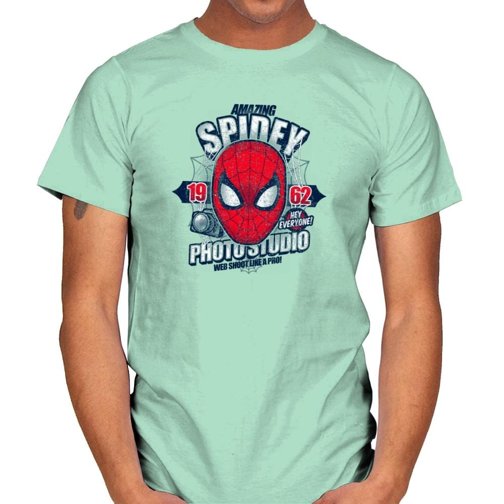 Spidey Photo Studio Exclusive - Mens T-Shirts RIPT Apparel Small / Mint Green