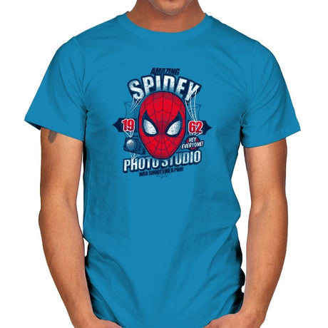 Spidey Photo Studio Exclusive - Mens T-Shirts RIPT Apparel Small / Sapphire
