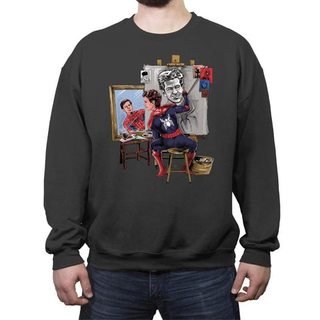 Spidey Triple Self-Portrait - Crew Neck Sweatshirt Crew Neck Sweatshirt RIPT Apparel Small / Charcoal