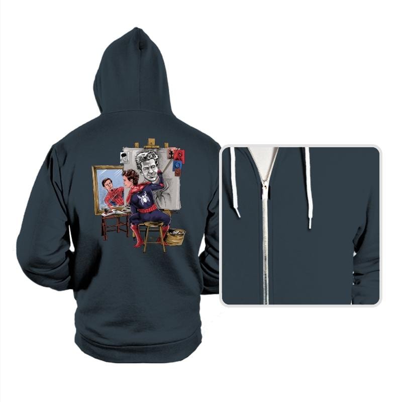 Spidey Triple Self-Portrait - Hoodies Hoodies RIPT Apparel Small / Dark Gray