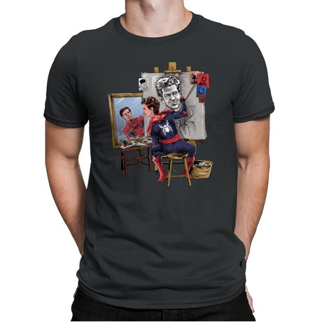 Spidey Triple Self-Portrait - Mens Premium T-Shirts RIPT Apparel Small / Heavy Metal