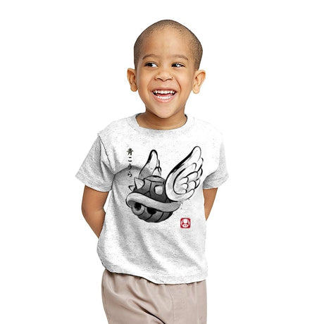 Spiny Shell Sumi-e - Youth T-Shirts RIPT Apparel X-small / White