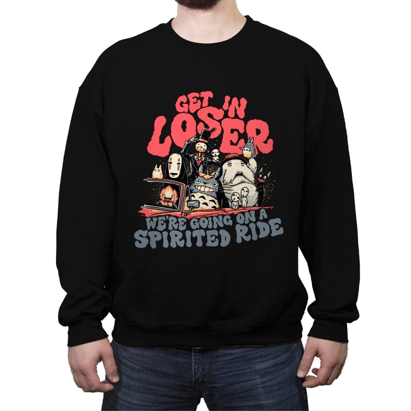 Spirited Ride - Crew Neck Sweatshirt Crew Neck Sweatshirt RIPT Apparel Small / Black