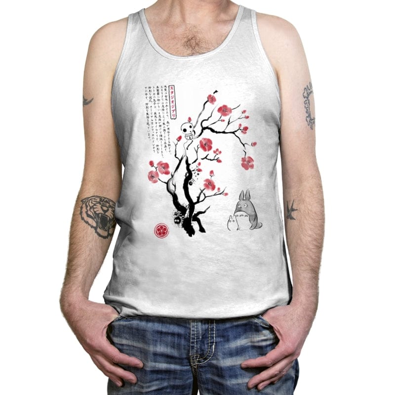 Spirits Sumi-e - Tanktop Tanktop RIPT Apparel X-Small / White
