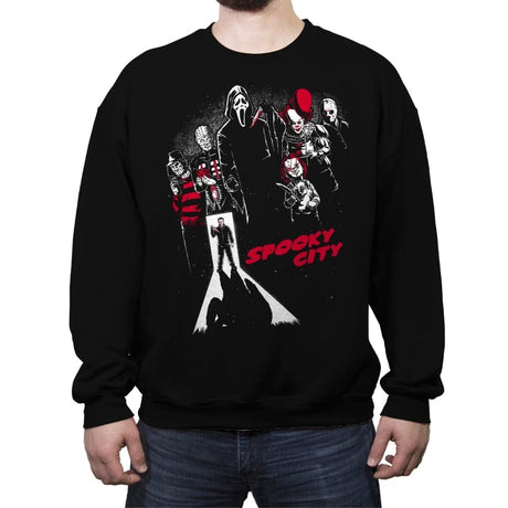 Spooky City - Crew Neck Sweatshirt Crew Neck Sweatshirt RIPT Apparel Small / Black