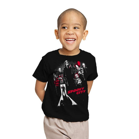 Spooky City - Youth T-Shirts RIPT Apparel X-small / Black
