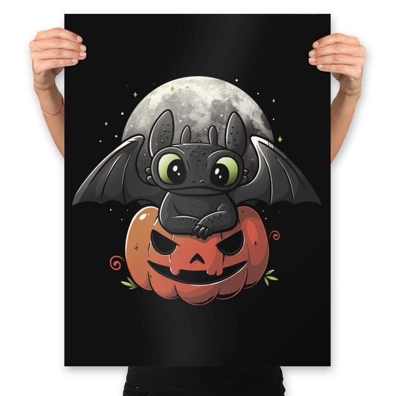 Spooky Dragon - Prints Posters RIPT Apparel 18x24 / Black