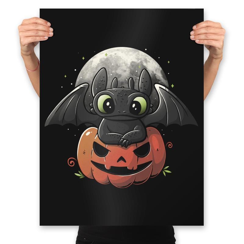 Spooky Dragon - Prints Posters RIPT Apparel 18x24 / Black