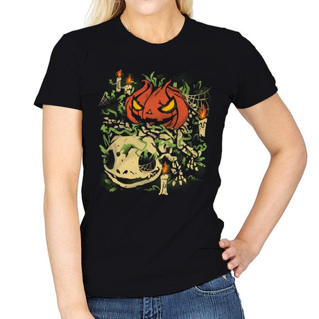 Spooky Grass Fossils - Womens T-Shirts RIPT Apparel Small / Black