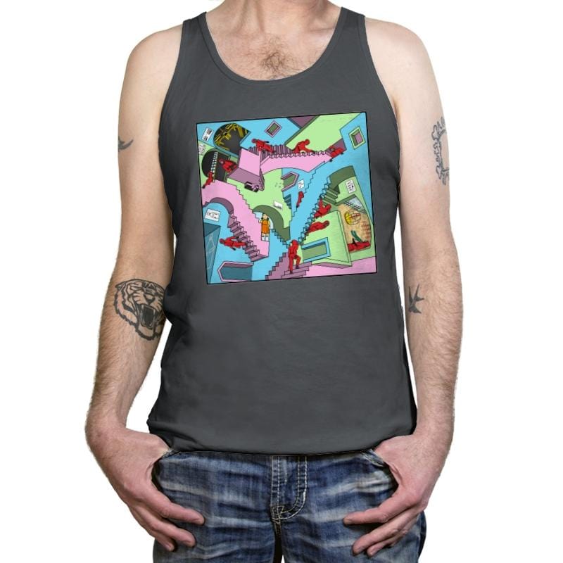 Squid Relativity Staircase - Tanktop Tanktop RIPT Apparel X-Small / Asphalt