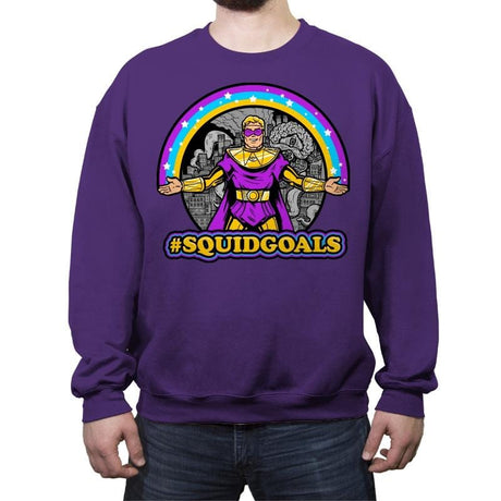 Squidgoals - Crew Neck Sweatshirt Crew Neck Sweatshirt RIPT Apparel Small / Purple