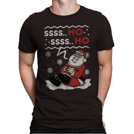 Ssss Ho! - Ugly Holiday - Mens Premium T-Shirts RIPT Apparel Small / Dark Chocolate