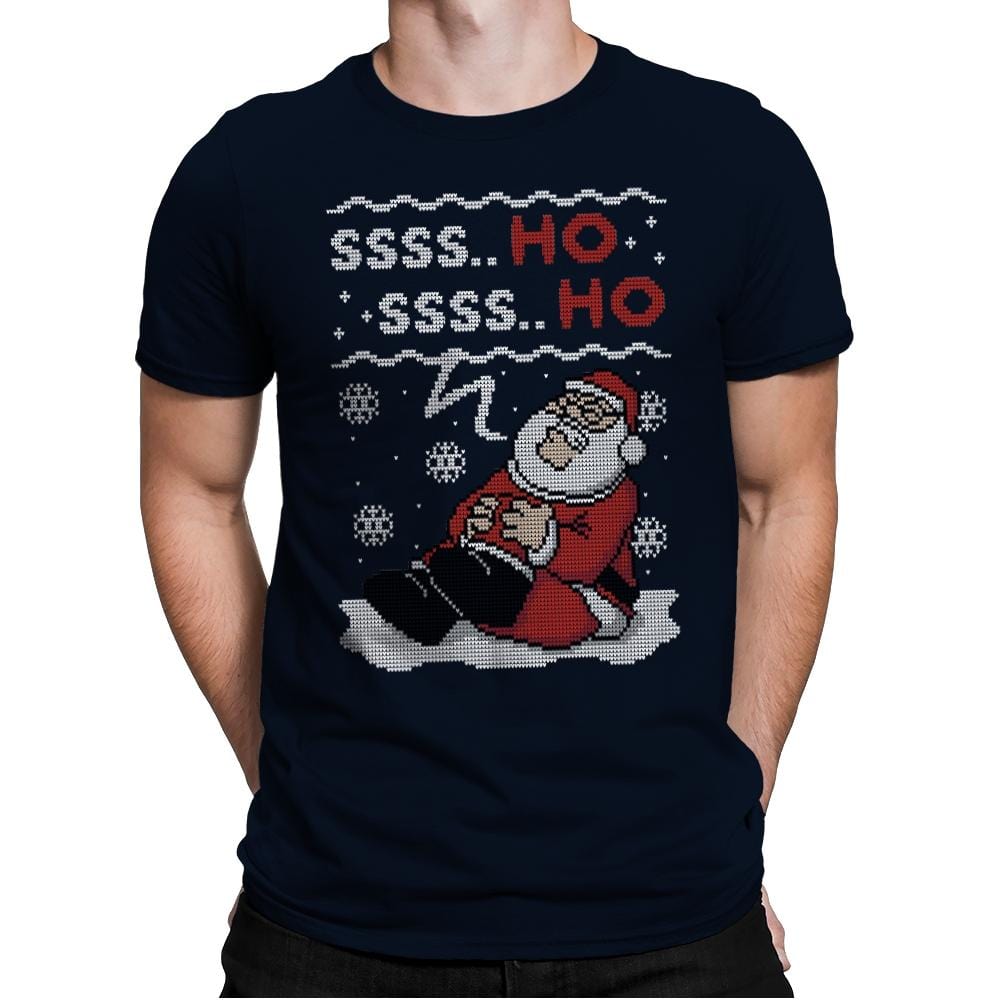 Ssss Ho! - Ugly Holiday - Mens Premium T-Shirts RIPT Apparel Small / Midnight Navy