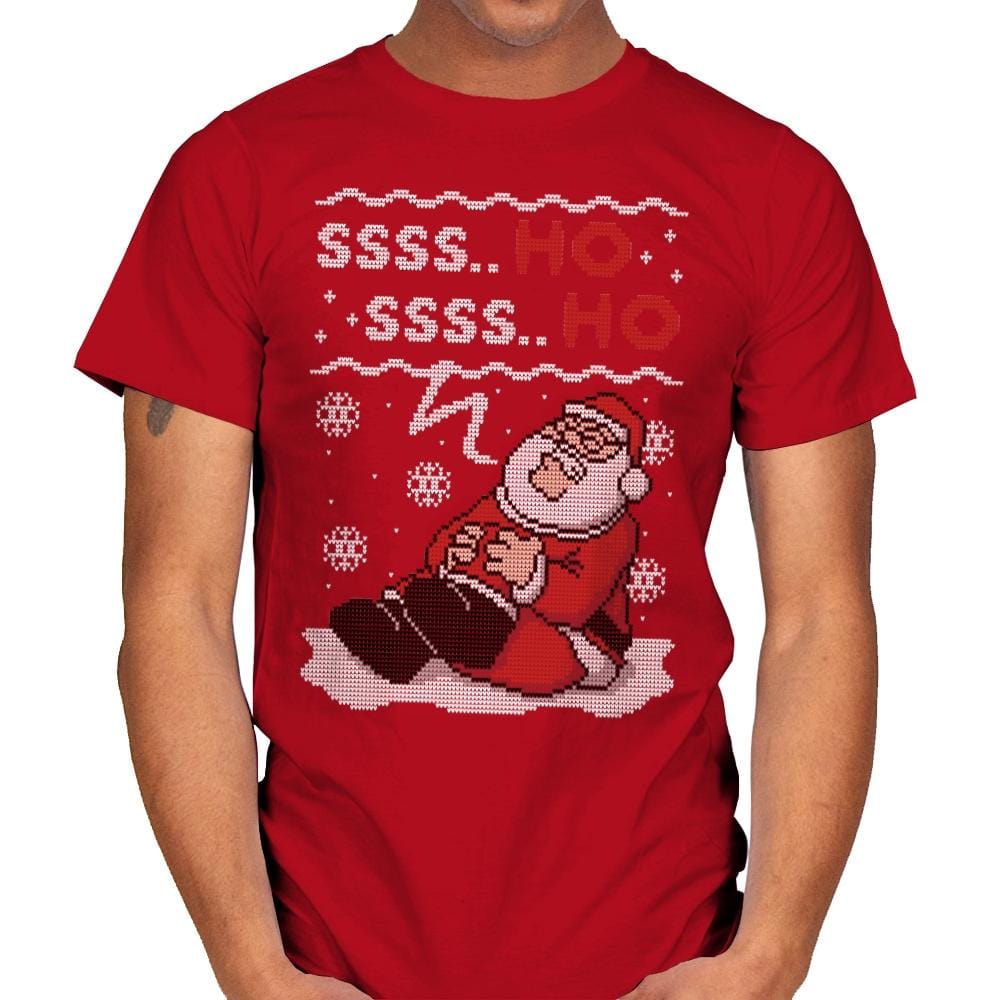 Ssss Ho! - Ugly Holiday - Mens T-Shirts RIPT Apparel Small / Red