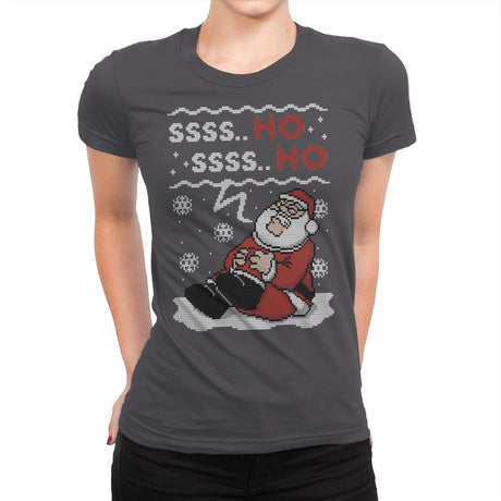 Ssss Ho! - Ugly Holiday - Womens Premium T-Shirts RIPT Apparel Small / Charcoal