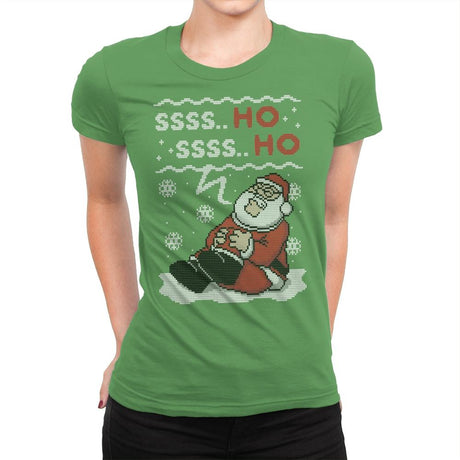 Ssss Ho! - Ugly Holiday - Womens Premium T-Shirts RIPT Apparel Small / Kelly Green