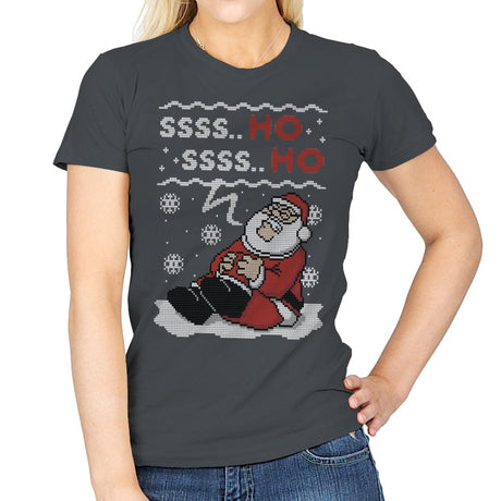 Ssss Ho! - Ugly Holiday - Womens T-Shirts RIPT Apparel Small / Charcoal
