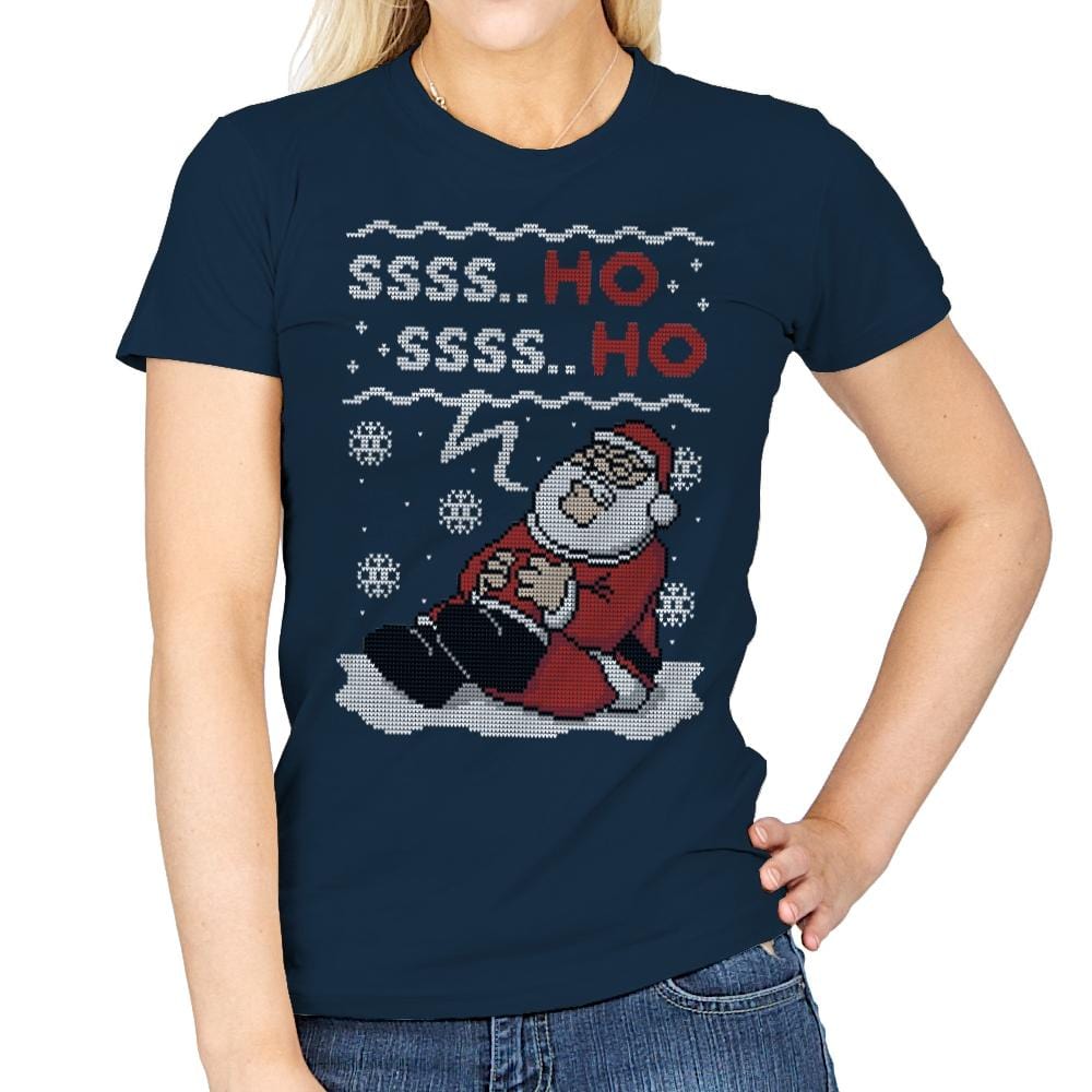 Ssss Ho! - Ugly Holiday - Womens T-Shirts RIPT Apparel Small / Navy