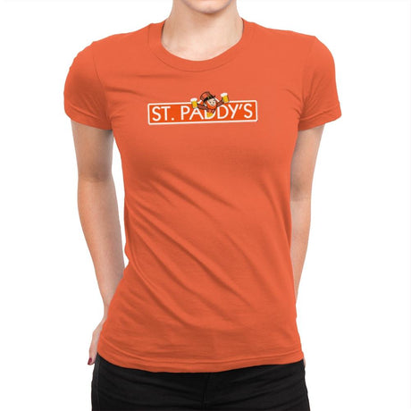 St. Paddy's Exclusive - St Paddys Day - Womens Premium T-Shirts RIPT Apparel Small / Classic Orange