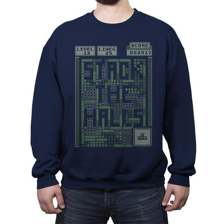 Stack the Halls - Ugly Holiday - Crew Neck Sweatshirt Crew Neck Sweatshirt Gooten 2x-large / Navy