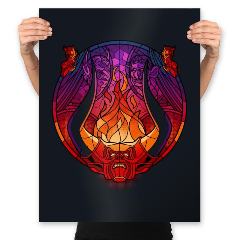 Stained Glass Darkness - Prints Posters RIPT Apparel 18x24 / Black