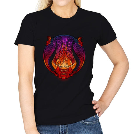 Stained Glass Darkness - Womens T-Shirts RIPT Apparel Small / Black