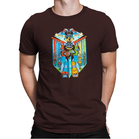 Stained Glass Defender Exclusive - Mens Premium T-Shirts RIPT Apparel Small / Dark Chocolate