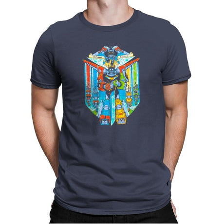 Stained Glass Defender Exclusive - Mens Premium T-Shirts RIPT Apparel Small / Indigo