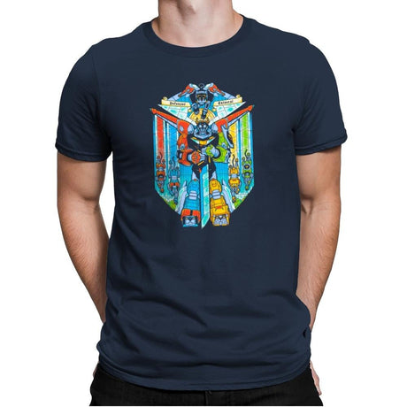 Stained Glass Defender Exclusive - Mens Premium T-Shirts RIPT Apparel Small / Midnight Navy
