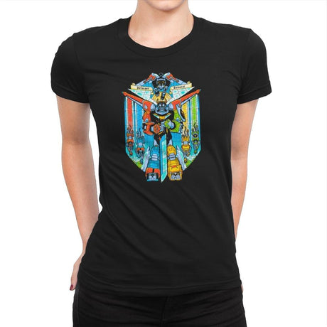 Stained Glass Defender Exclusive - Womens Premium T-Shirts RIPT Apparel Small / Black