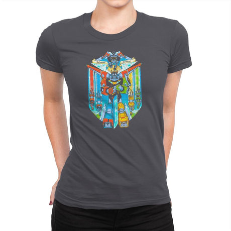 Stained Glass Defender Exclusive - Womens Premium T-Shirts RIPT Apparel Small / Heavy Metal