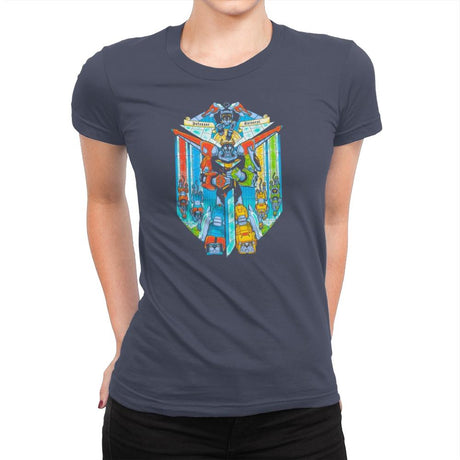 Stained Glass Defender Exclusive - Womens Premium T-Shirts RIPT Apparel Small / Indigo