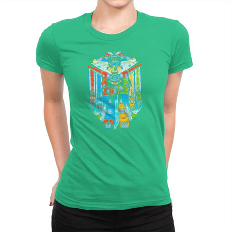Stained Glass Defender Exclusive - Womens Premium T-Shirts RIPT Apparel Small / Kelly Green