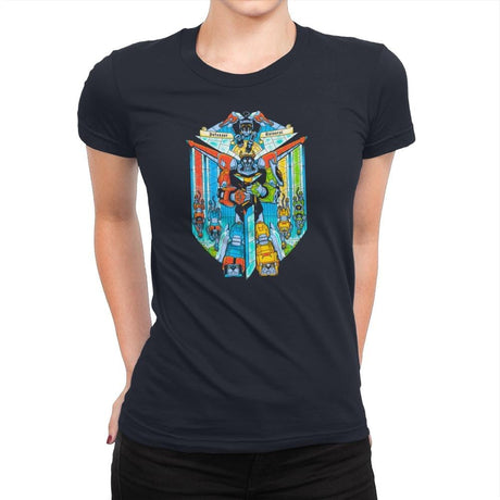 Stained Glass Defender Exclusive - Womens Premium T-Shirts RIPT Apparel Small / Midnight Navy