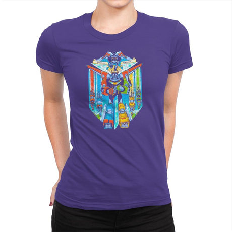 Stained Glass Defender Exclusive - Womens Premium T-Shirts RIPT Apparel Small / Purple Rush