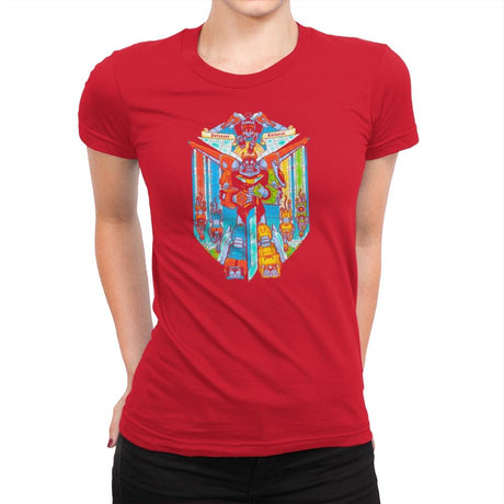 Stained Glass Defender Exclusive - Womens Premium T-Shirts RIPT Apparel Small / Red